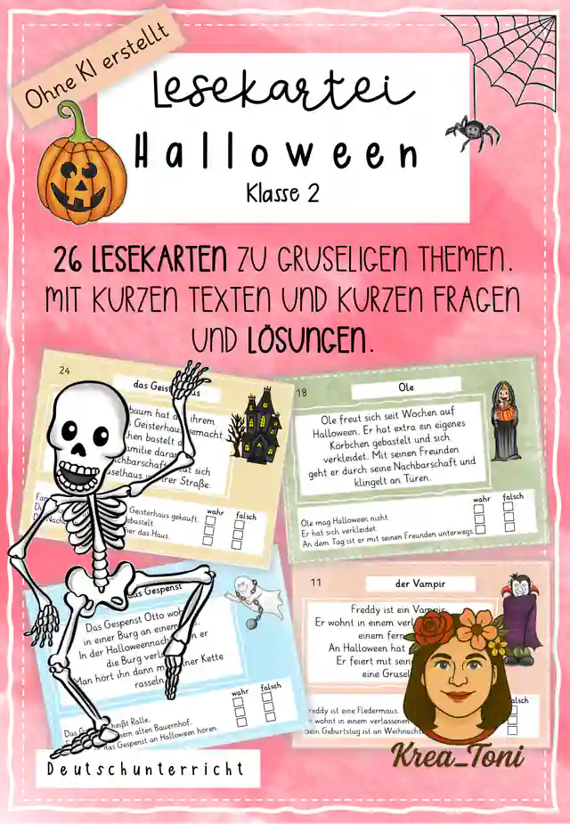 Lesekartei Halloween, Klasse 2