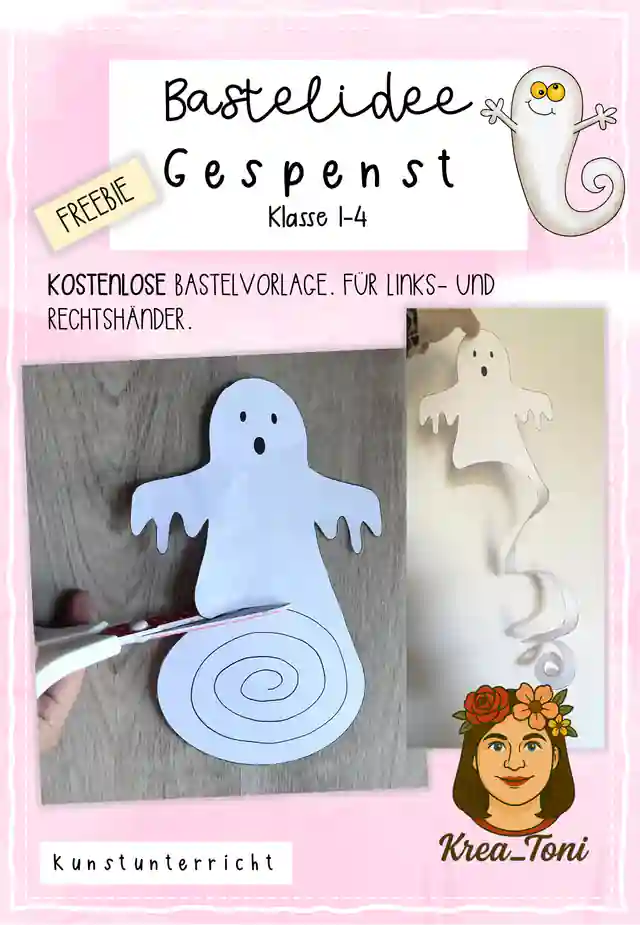 Bastelvorlage Gespenst, Klasse 1-4
