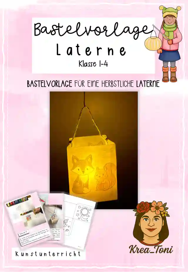 Bastelvorlage Laterne, Klasse 1-4