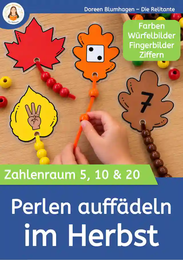 Perlen auffädeln im Herbst – Zahlen & Mengen bis 20 | Pränumerik & Feinmotorik
