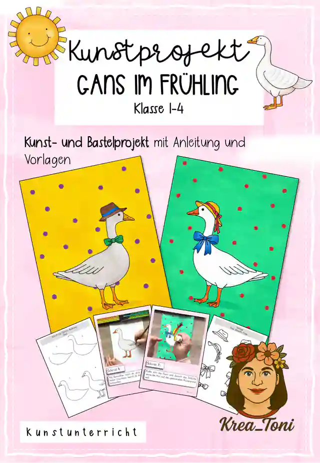 Kunstprojekt Gans im Frühling