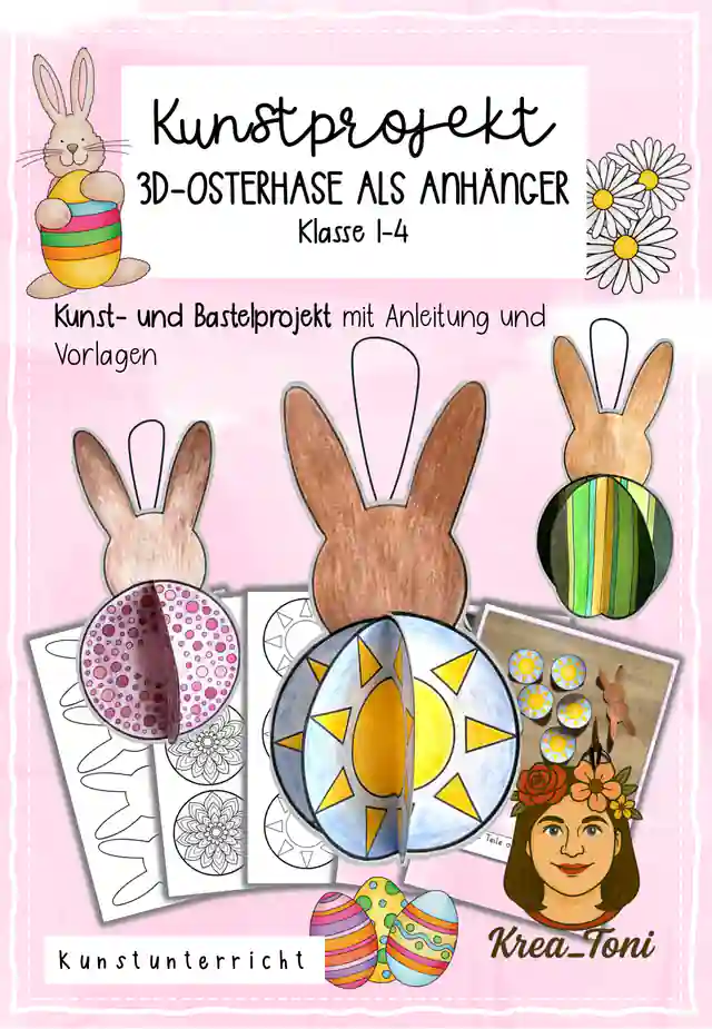 Kunstprojekt 3D-Anhänger Osterhase, Klasse 1-4