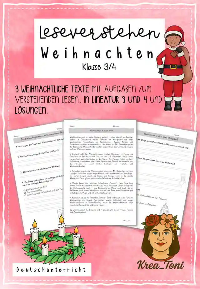 Leseverstehen Weihnachten, Klasse 3/4