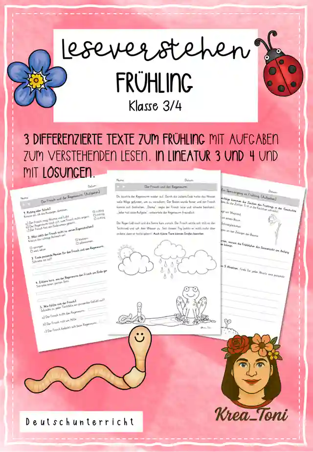 Leseverstehen Frühling, Klasse 3/4