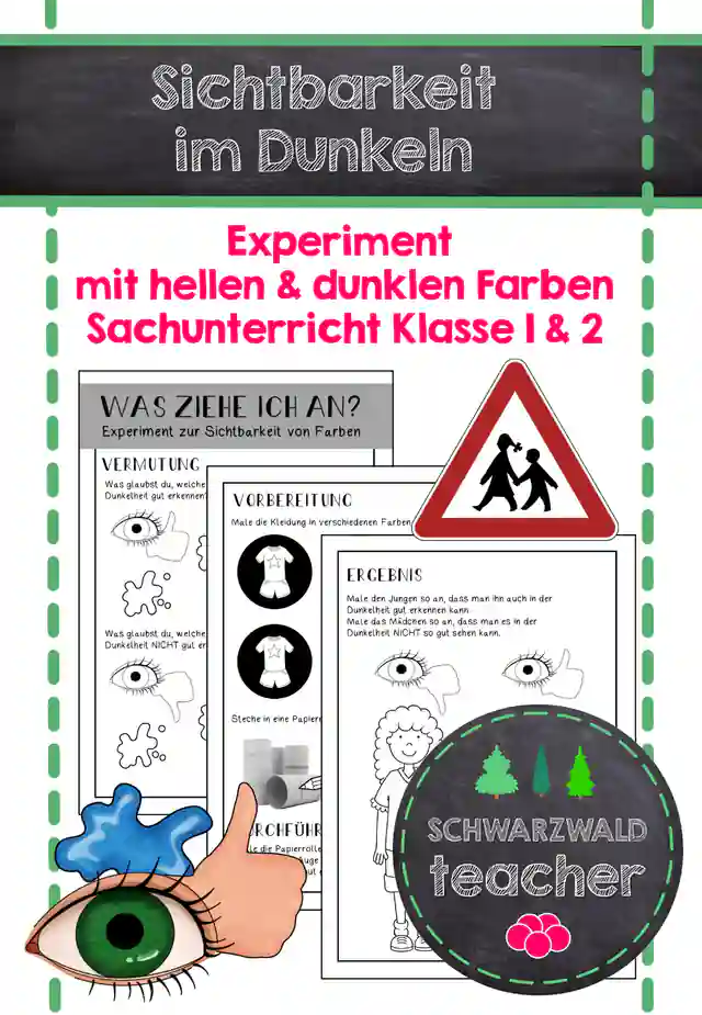 Experiment: Sichtbarkeit von Farben im Dunkeln (Sachunterricht Klasse 1 und 2) 