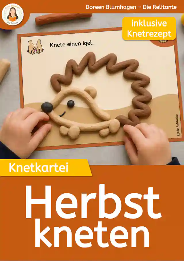 Herbst-Knetkartei – Feinmotorik fördern | 13 Knetkarten, Bildanleitung & Knetrezept