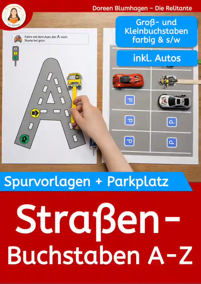 Buchstabenstraßen A–Z – Buchstaben nachspuren | Feinmotorik & Schreiben lernen