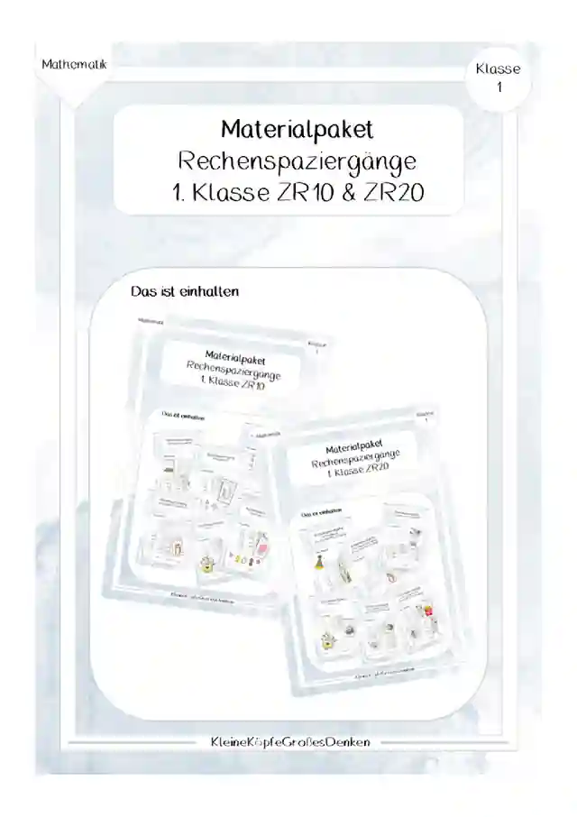 Materialpaket - Rechenspaziergang 1. Klasse (ZR10 & ZR20)