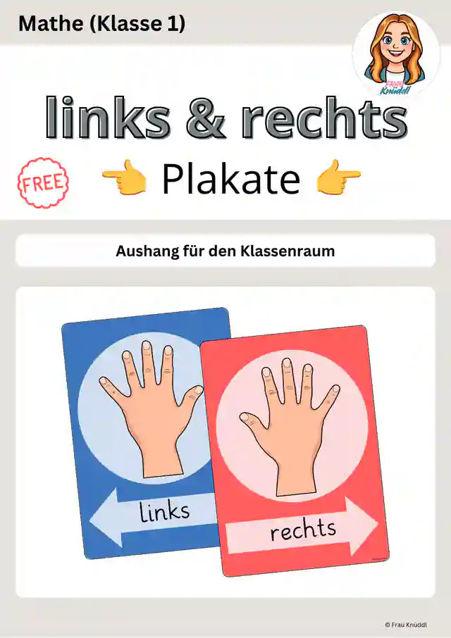 links und rechts Plakat, Klassenaushang, Freebie