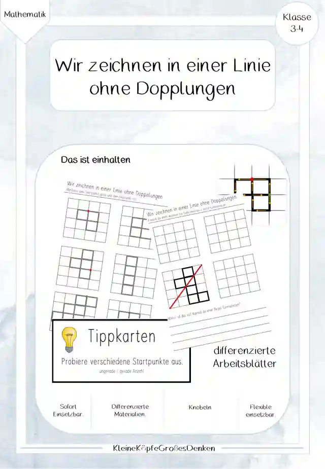 Knobeln - Wir zeichnen in einer Linie ohne Dopplungen