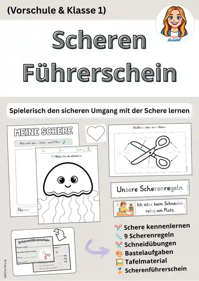 Scheren-Führerschein Vorschule & Klasse 1, Komplettpaket