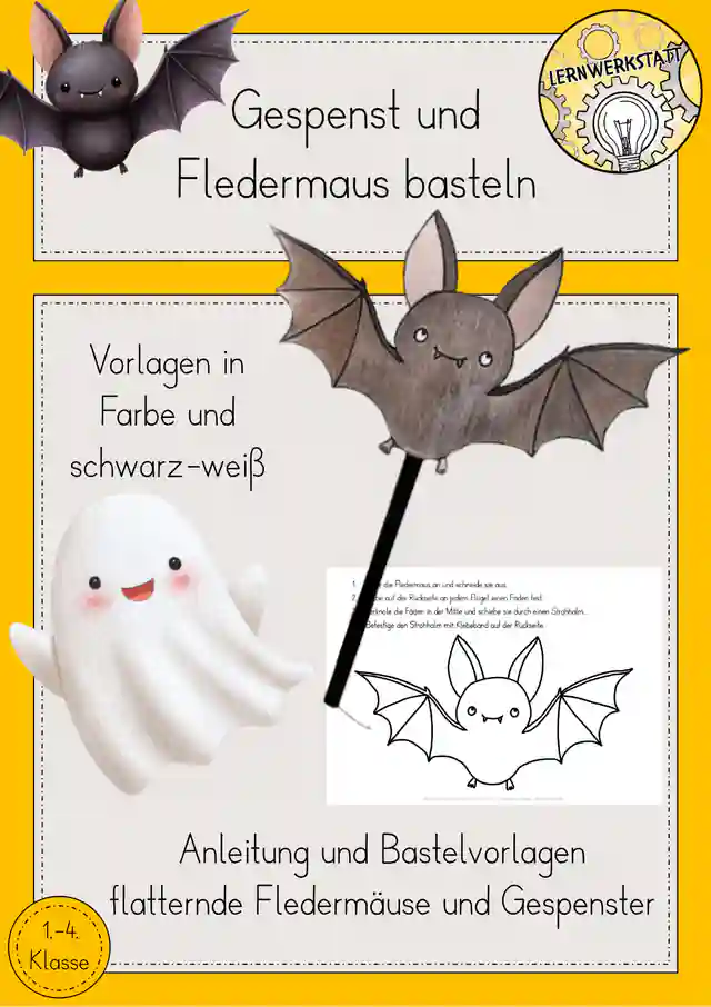 Halloween basteln Fledermaus Gespenst Kunst
