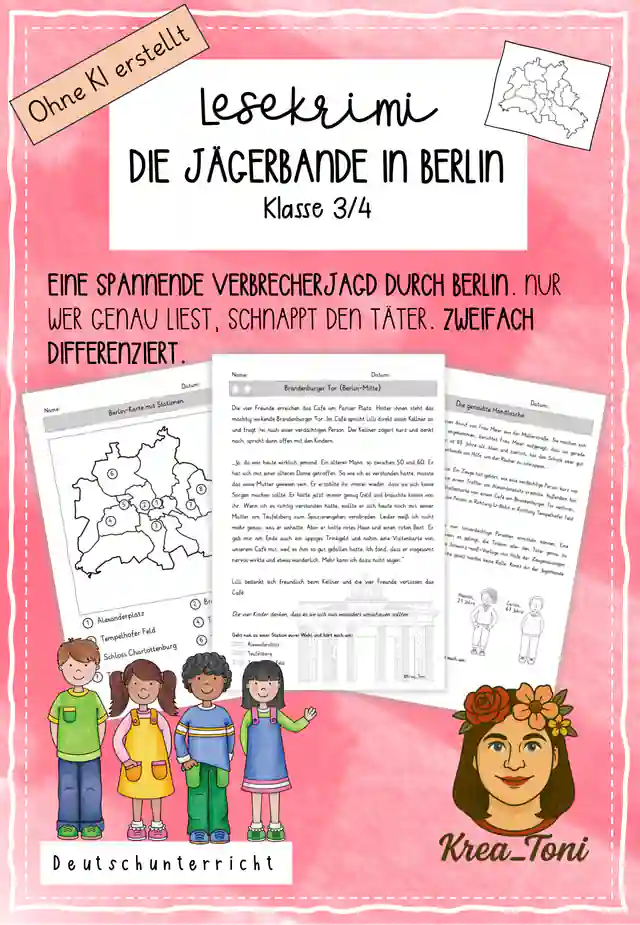 Lesekrimi – Die Jägerbande | Berlin | Leseverstehen, Stationenarbeit & Differenzierung (Deutsch Klasse 3, 4)