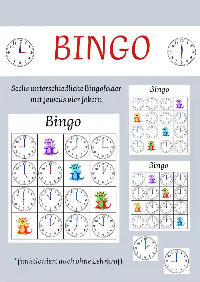 Motivierendes Bingo zu vollen Stunden