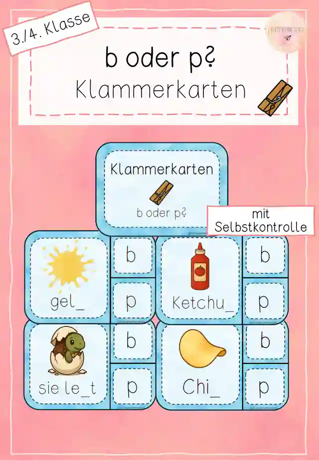 Klammerkarten - b oder p - Rechtschreibung - Auslautverhärtung