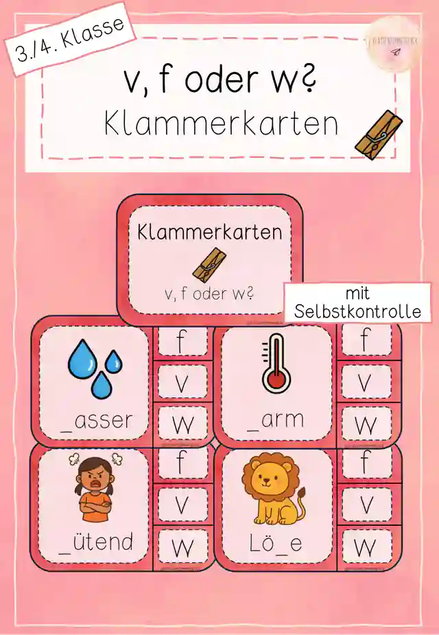 Klammerkarten - v, f oder w - Rechtschreibung