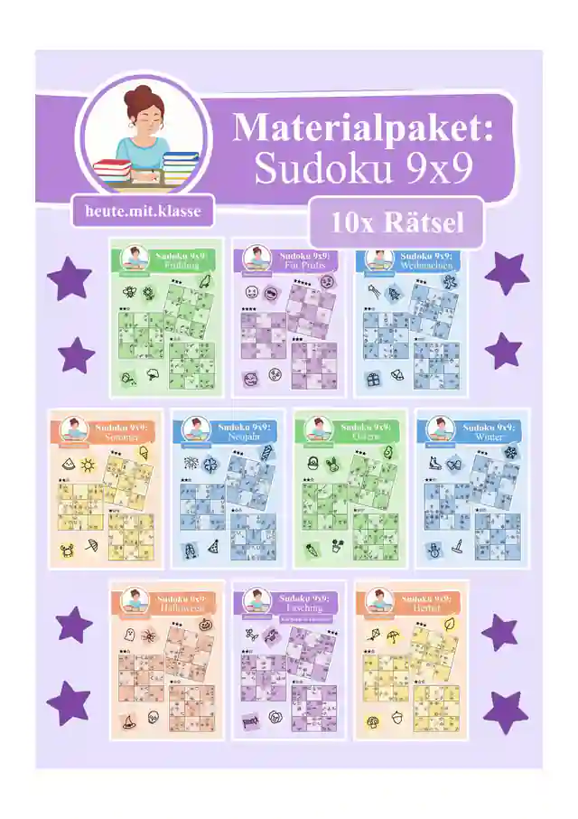 Materialpaket: Sudoku 9x9 "Rund ums Jahr!" - Logisches Denken fördern!