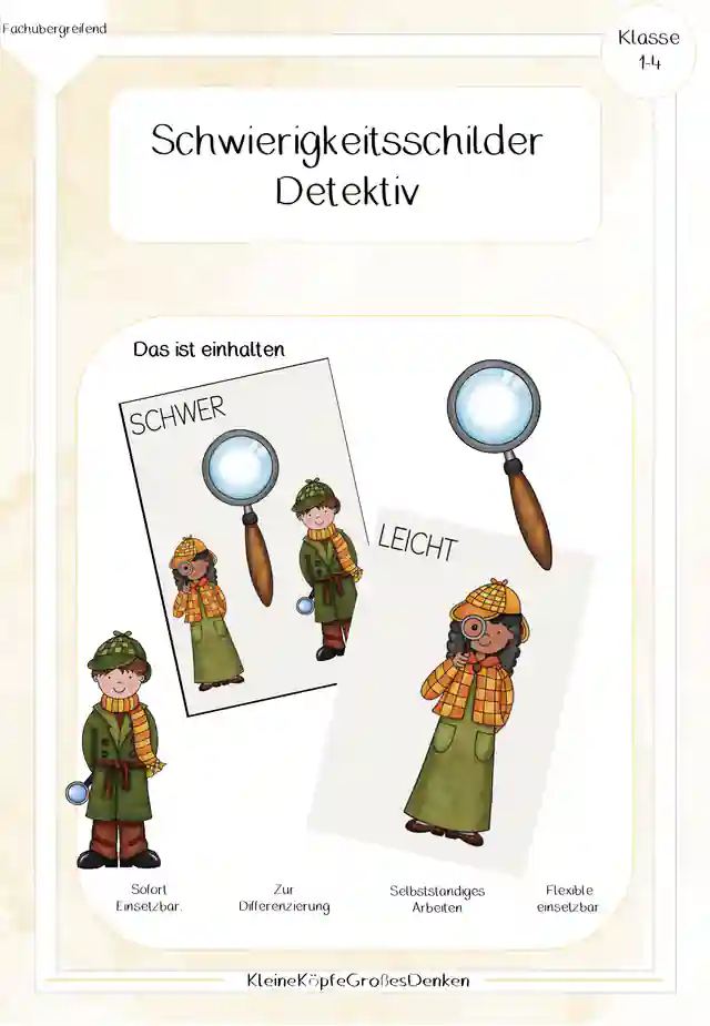 Schwierigkeitsschilder Detektiv