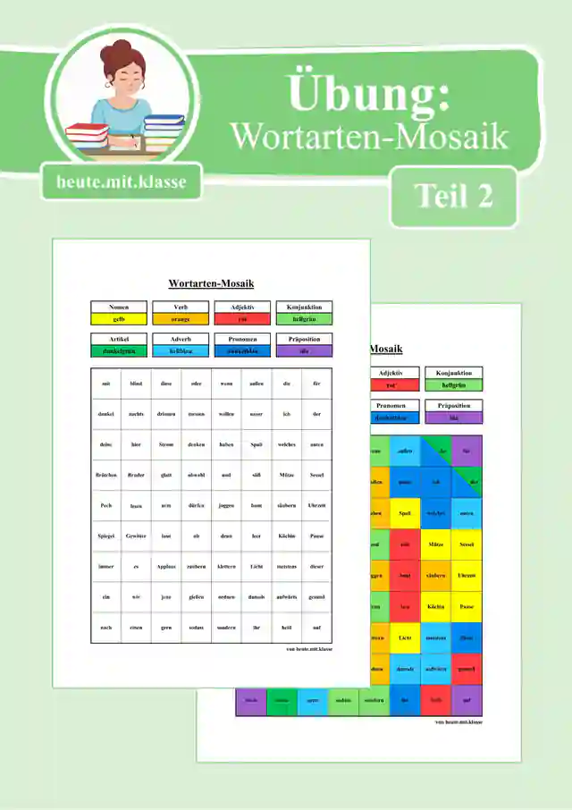 Übung: Wortarten-Mosaik (Teil 2)