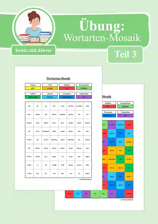 Übung: Wortarten-Mosaik (Teil 3)