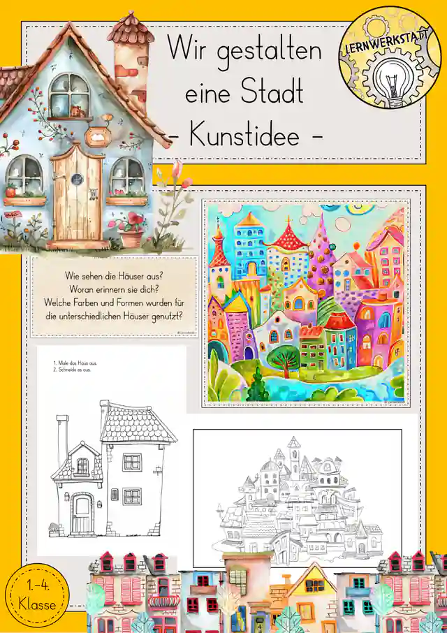 Stadt gestalten Klassenprojekt Bildbetrachtung Kunst