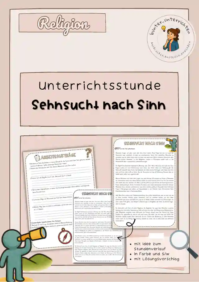 Sinn des Lebens & Sinnsuche | Unterrichtsstunde Religion + Gesprächsspiel