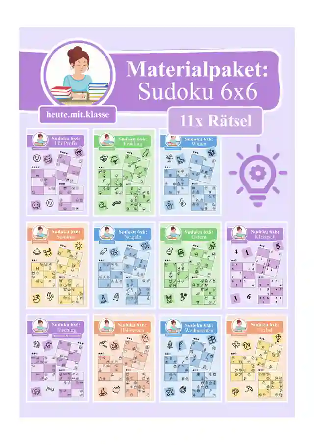 Materialpaket: Sudoku 6x6 "Rund ums Jahr!" - Logisches Denken fördern!