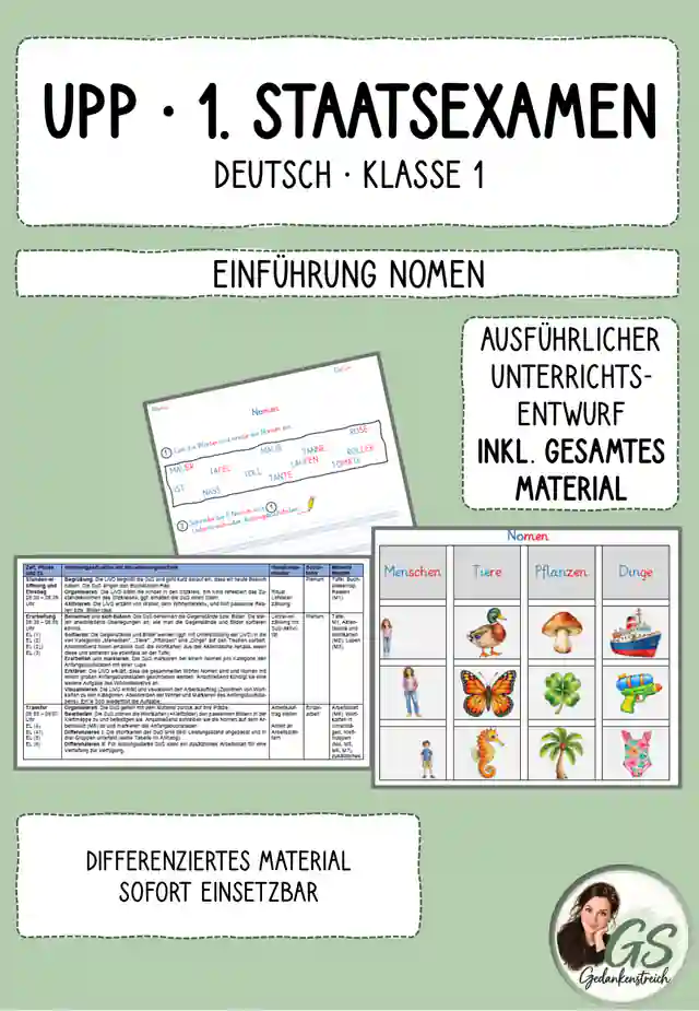 1. Staatsexamen - Unterrichtsentwurf + Material - Nomen einführen