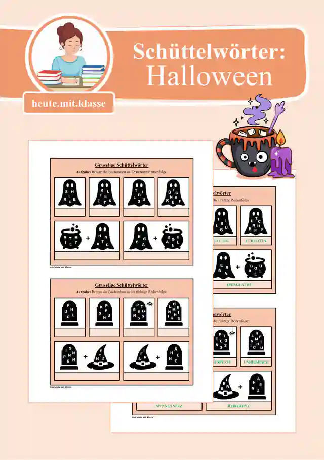 Gruselige Schüttelwörter: Halloween (Worträtsel)