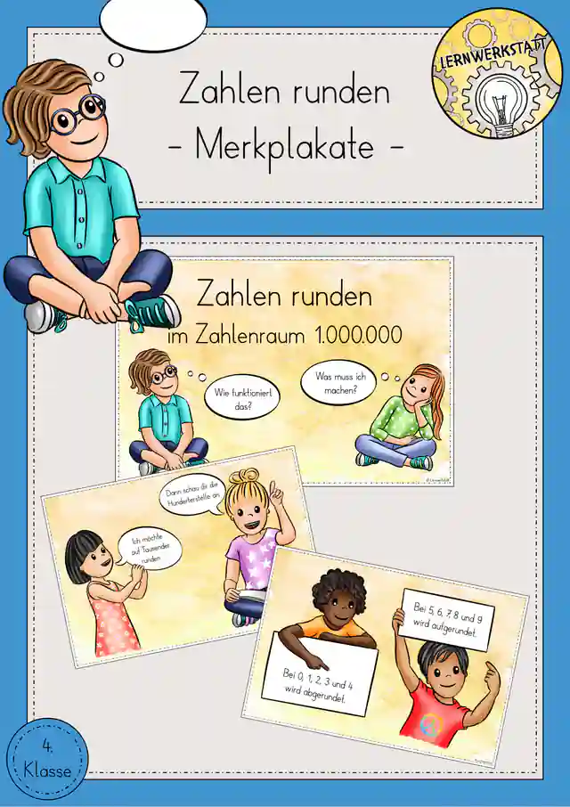 Runden Merkplakate Zahlenraum 1 Million