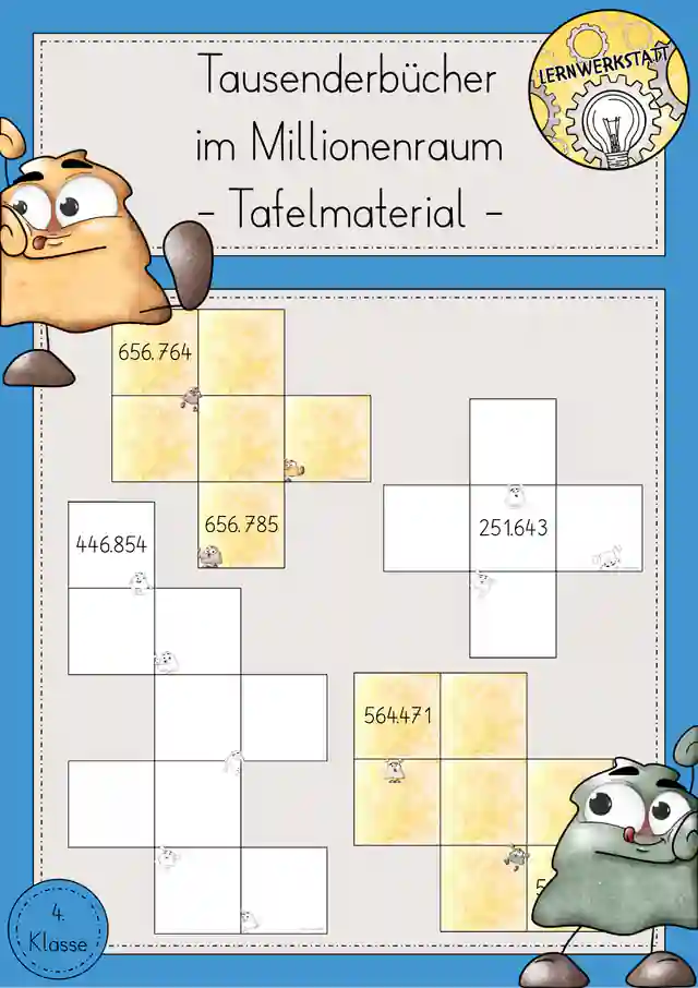 Zahlenraumerweiterung Zahlenraum 1 Million Tausenderbuch Tafelmaterial