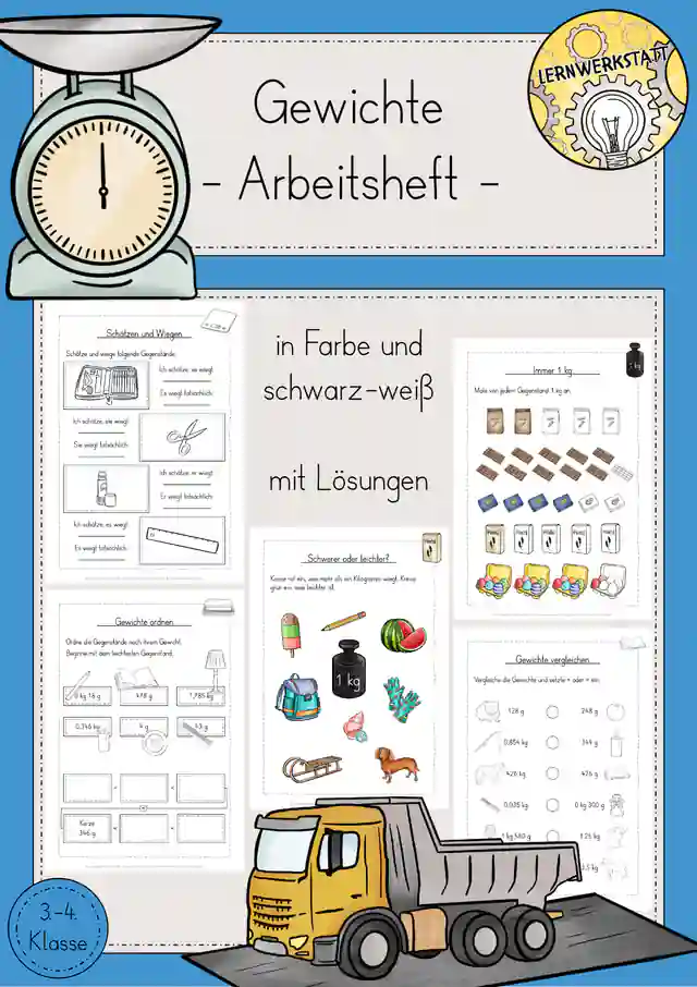 Gewichte Wiegen Schätzen Vergleichen Arbeitsheft