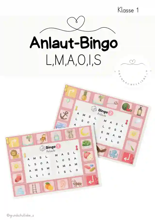 Anlaut-Bingo (L,M,S,O,A,I) - Freiarbeitsmaterial
