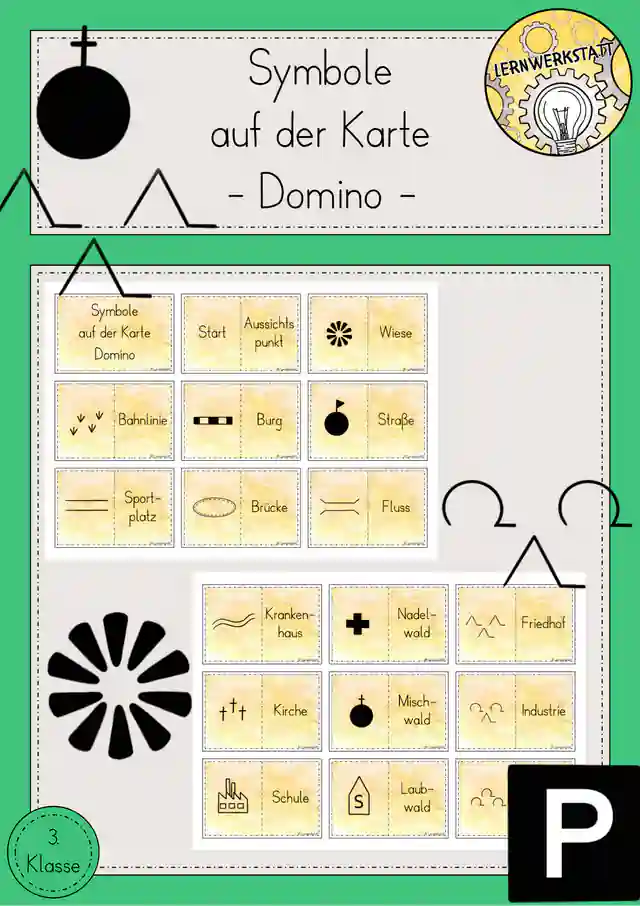 Kartenkunde Symbole Domino Sachunterricht Klasse 3