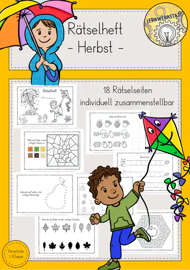 Vorschule Rätsel Herbst Heft 1. Klasse