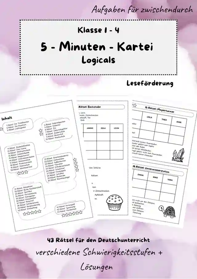 Logicals | Rätsel zur Leseförderung | Klasse 1-4 | differenziert & mit Lösungen