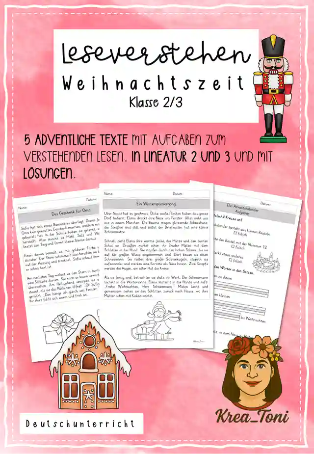 Leseverstehen Weihnachten Klasse 2–3 – 5 Texte mit Aufgaben & Lösungen zum Leseverständnis