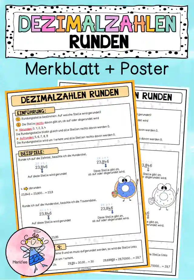 DEZIMALZAHLEN RUNDEN - Merkblatt + Poster