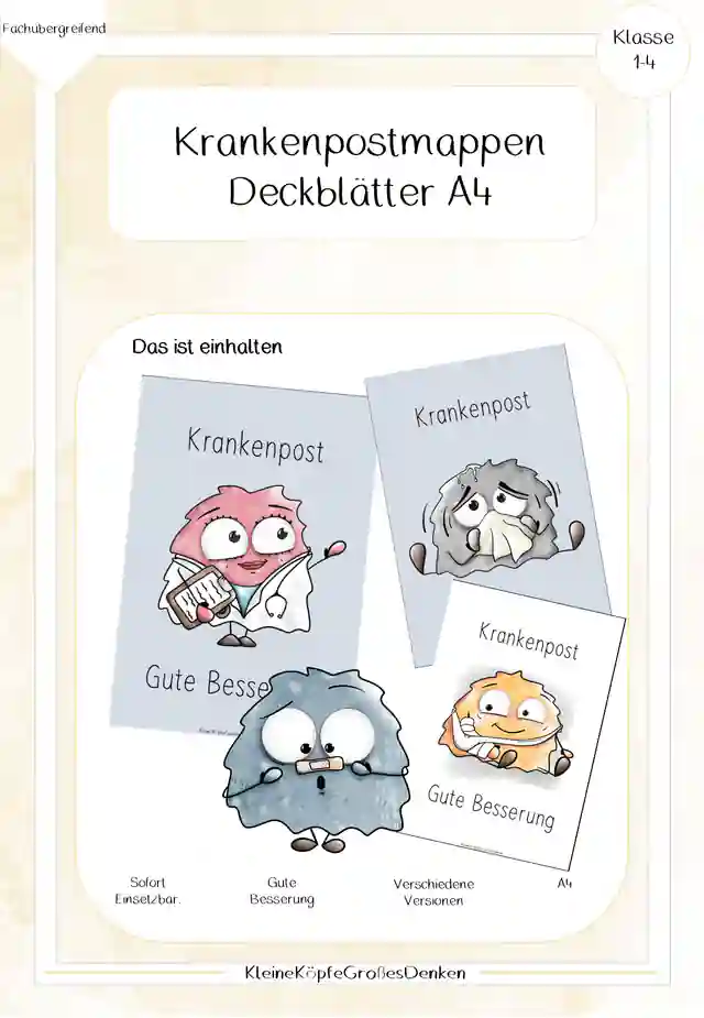 Krankenpostmappen - Deckblatt A4