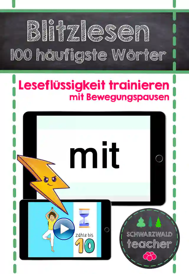 Blitzlesen – 100 häufigste Wörter | Leseflüssigkeit & automatisiertes Lesen trainieren