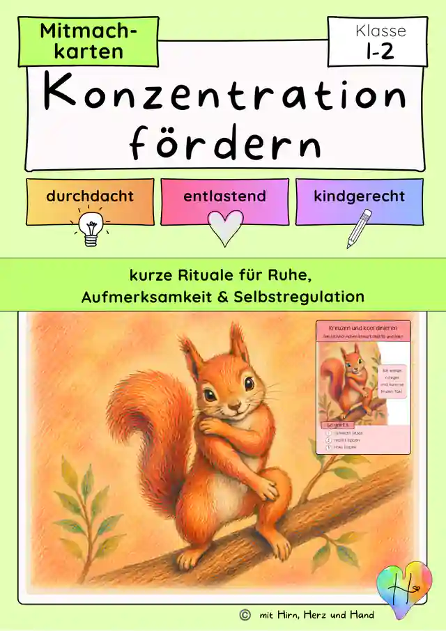Bewegung und Entspannung Klasse 1–2 | Mitmachkarten für Bewegungspausen & Konzentration