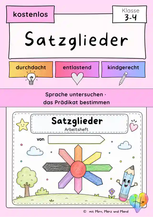 Prädikat bestimmen Klasse 3–4 | Satzglieder Grundschule · Kostenloses Freebie