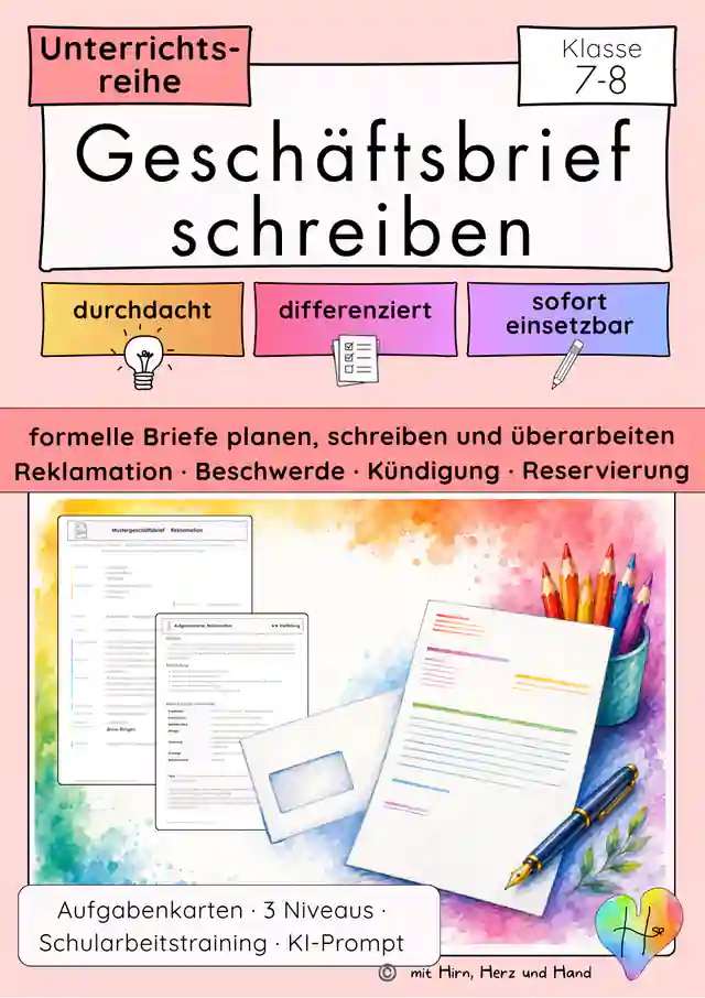 Geschäftsbrief schreiben Klasse 7–8 | Reklamation & formeller Brief · Unterrichtsreihe