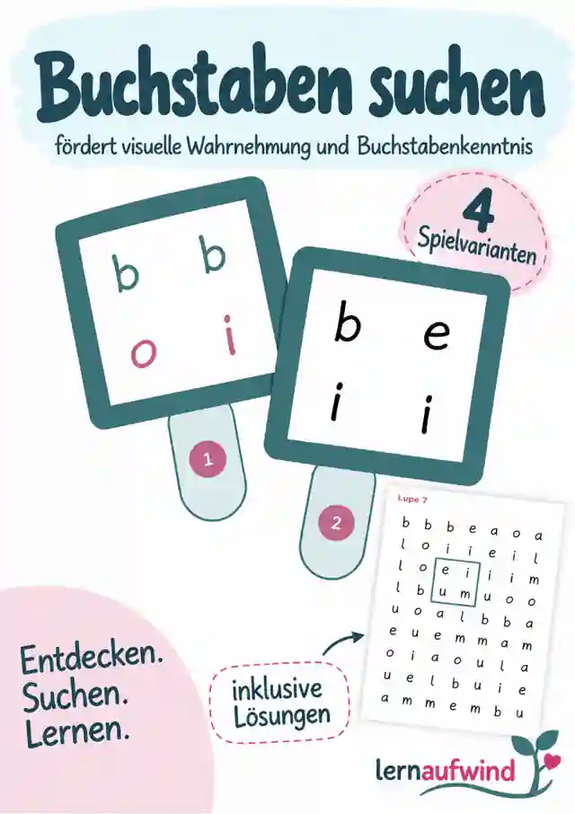 Buchstaben suchen – Wahrnehmung & Buchstabenkenntnis spielerisch fördern | 4 Varianten
