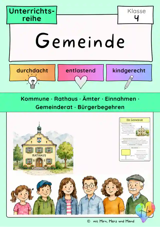 Gemeinde Klasse 4 | Rathaus & Gemeinderat · Unterrichtsreihe für HSU und Sachunterricht