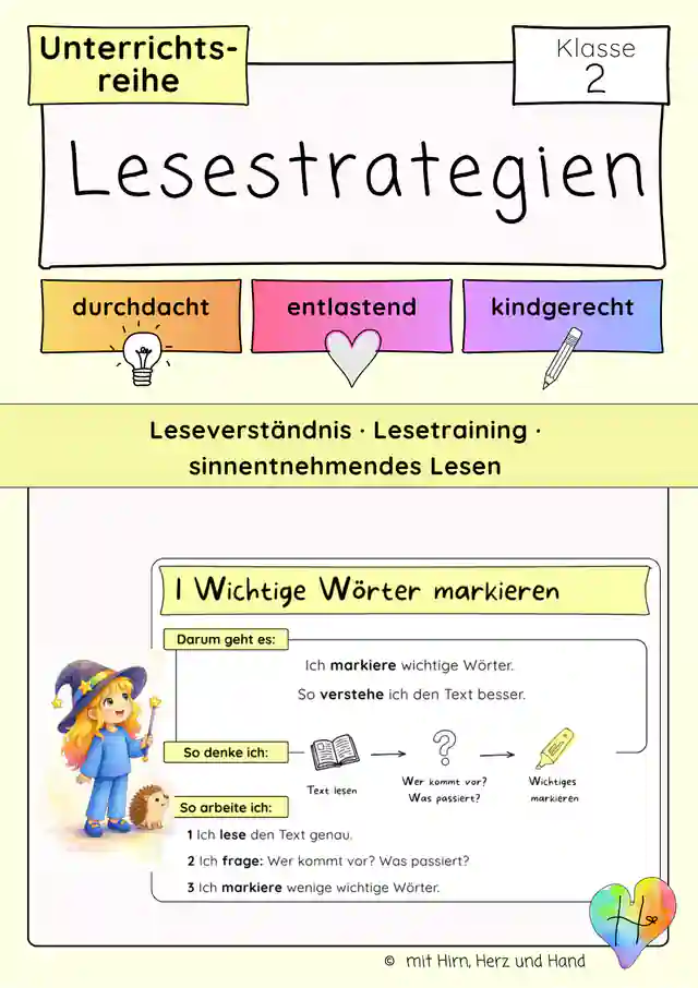 Leseverständnis Klasse 2 | Lesestrategien für sinnentnehmendes Lesen · Unterrichtsreihe