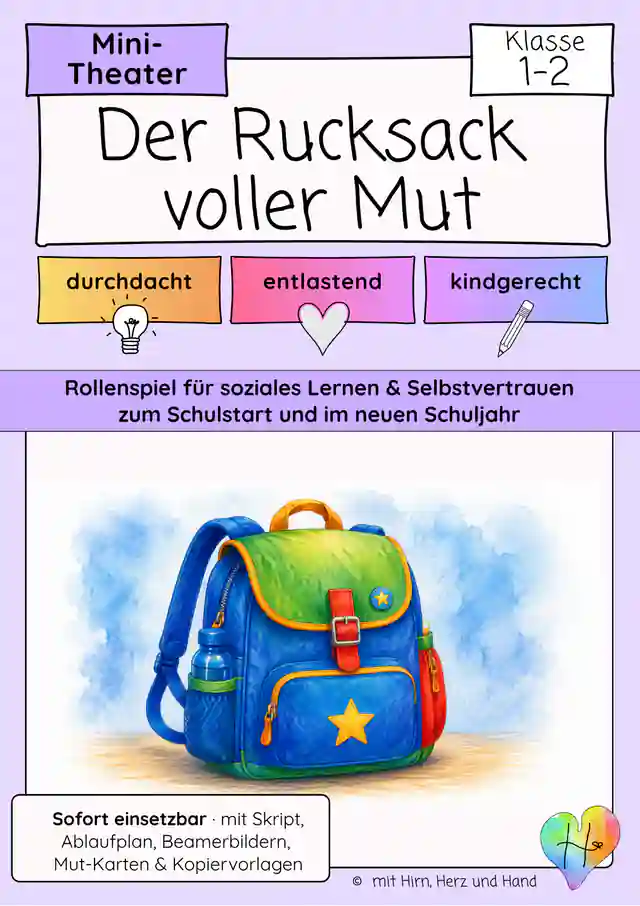 Theaterstück Einschulung & Schulanfang Klasse 1–2 | Der Rucksack voller Mut · Mini-Theater