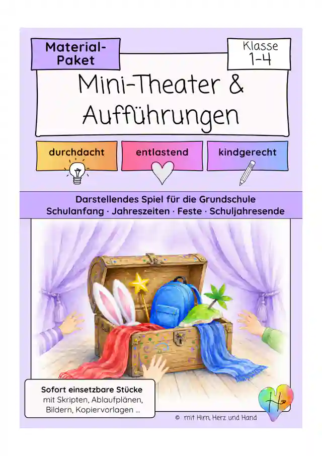 Theaterstücke Grundschule Klasse 1–4 | Einschulung, Weihnachten & Abschlussfeier · Wachsendes Materialpaket