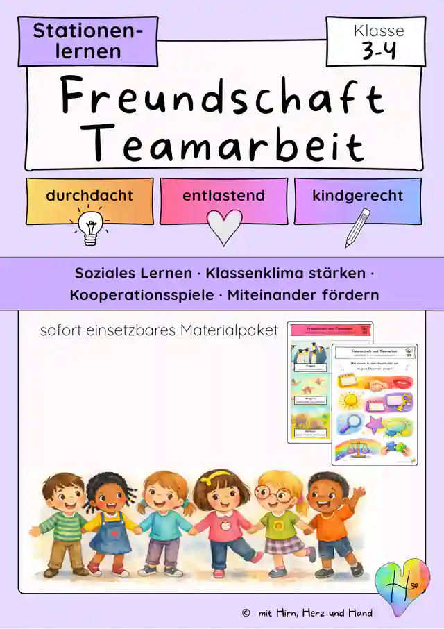 Freundschaft und Teamarbeit Klasse 3–4 | Soziales Lernen · Stationenlernen mit Kooperationsspielen