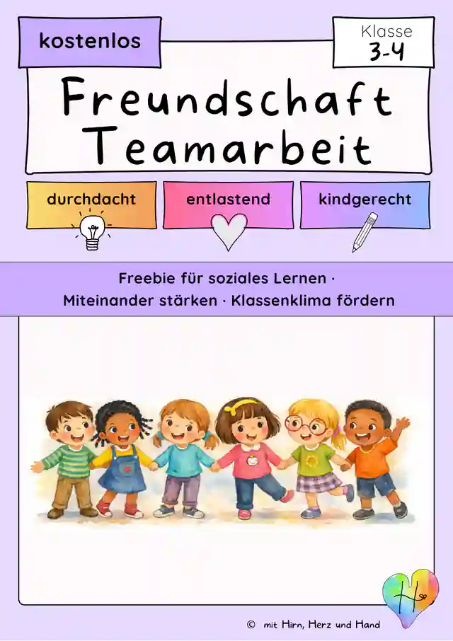 Freundschaft und Teamarbeit Klasse 3–4 | Soziales Lernen · Kostenloses Freebie mit Kooperationsspiel